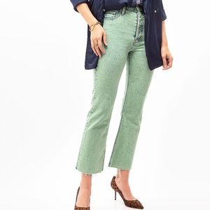 MOTHER Mint Washed Straight Crop Jeans